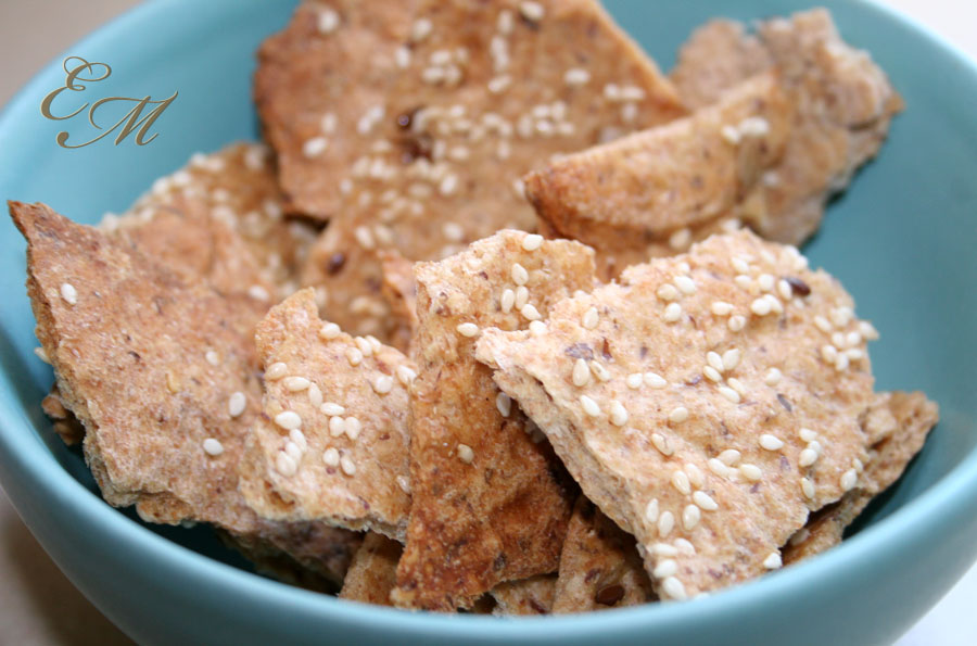 Seeded whole wheat crackers