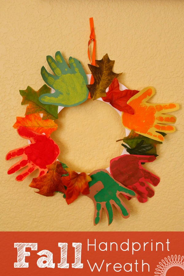 Fall Handprint Wreath Evolving Motherhood