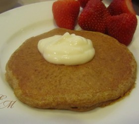 Pumpkin Pancakes with Maple Flavored Yogurt