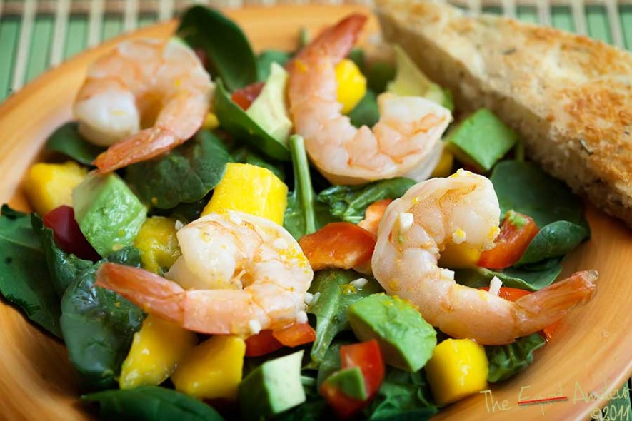 Tropical Shrimp Salad with Warm Citrus Dressing - Evolving Motherhood