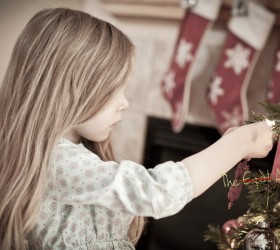 Maddy Decorating for Christmas