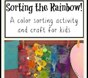 Color sorting activity and craft. Rainbows are perfect for spring and St. Patrick's Day!