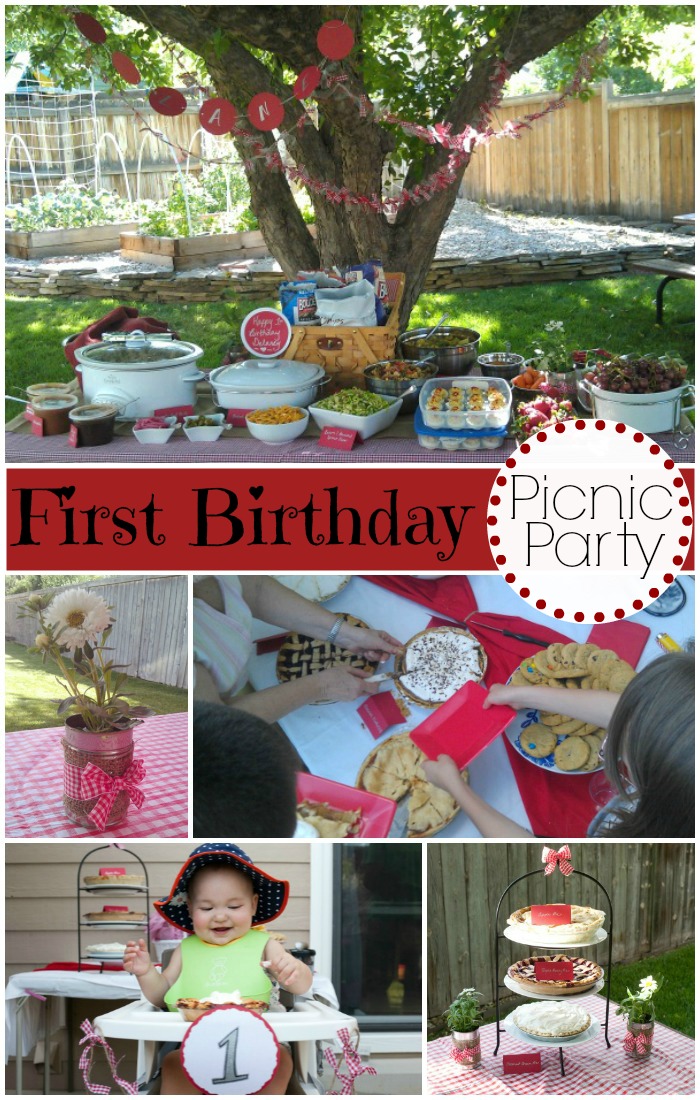First birthday picnic party decorations, food, and fun!