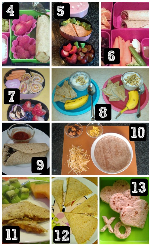 ideas for using tortillas for school lunch