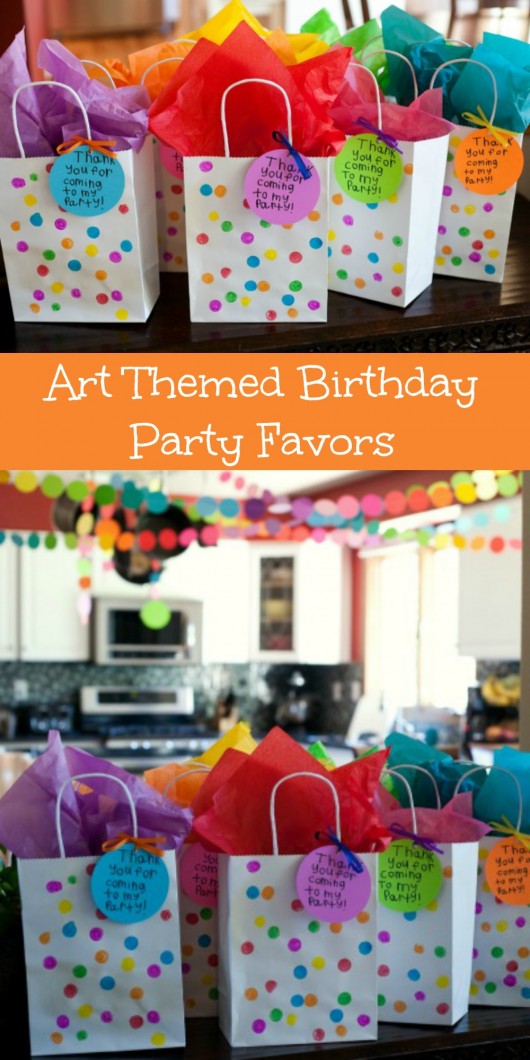 Fun and creative art themed birthday party favors // evolvingmotherhood.com