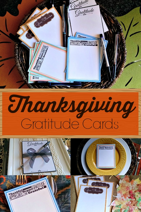 Thanksgiving Gratitude Cards to use at your Thanksgiving meal