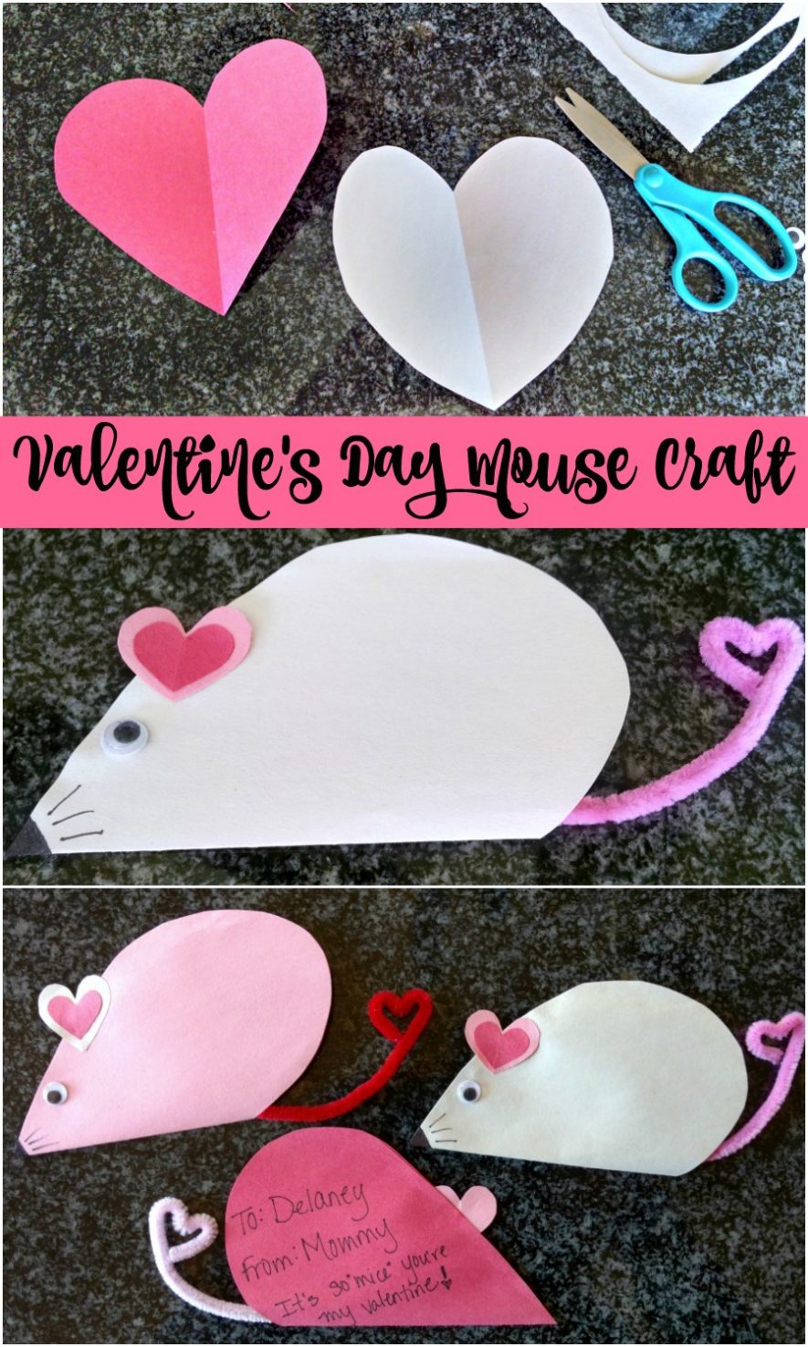 a Valentine's Day mouse craft that just [erfect for giving a little love this holiday