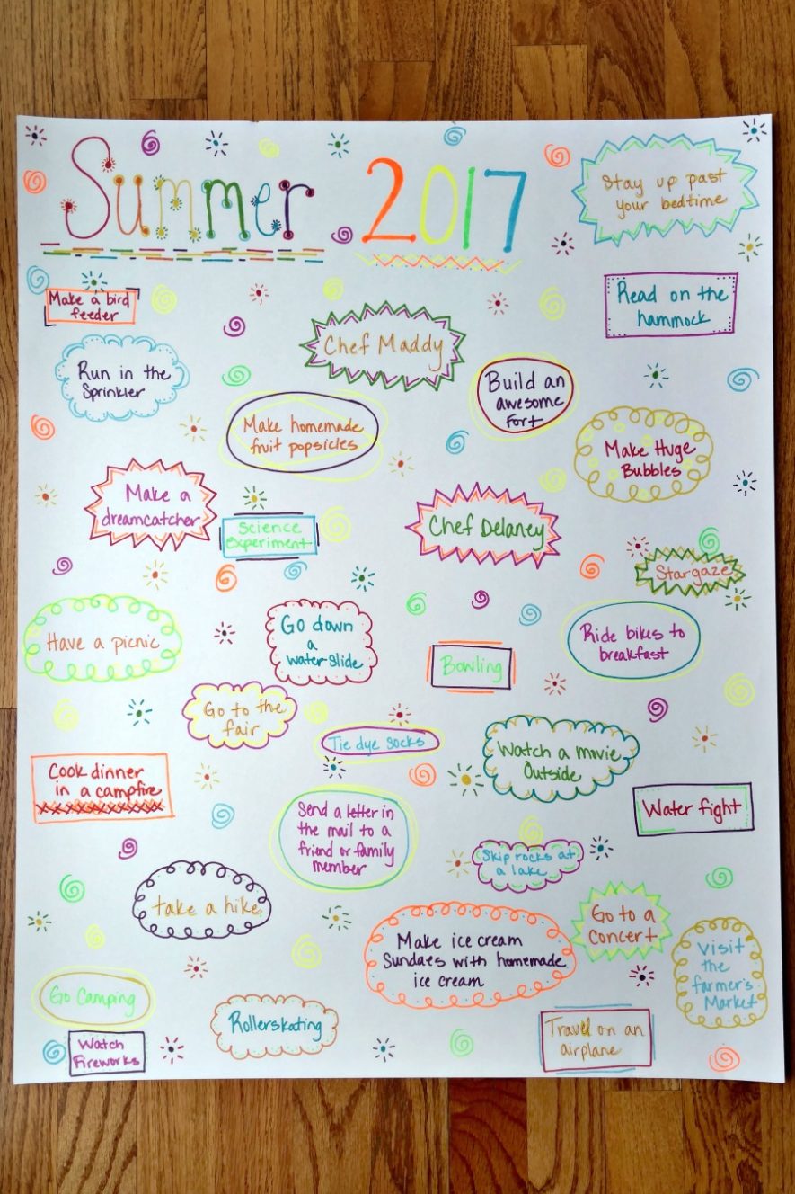 how to make a summer bucket list for kids