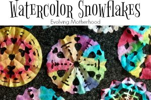 This watercolor snowflake craft is easy, fun, and a little bit
